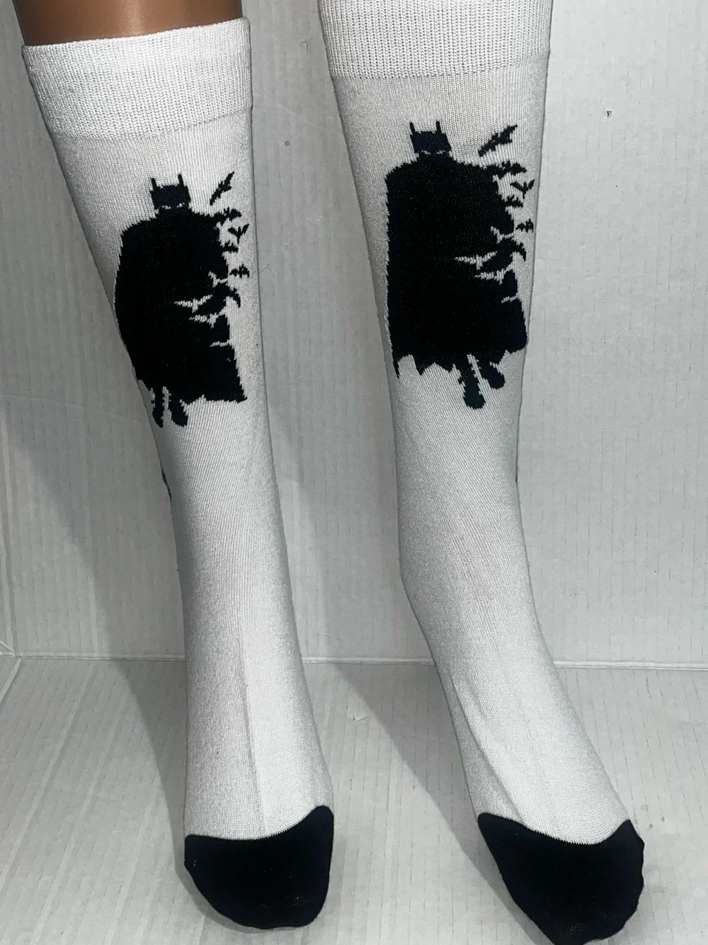 Batman Novelty Crew Socks White & Black Unisex